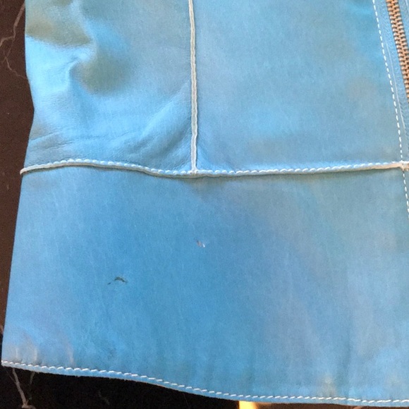 Andrew Marc turquoise leather jacket - Picture 5 of 5